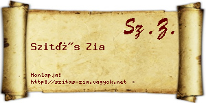 Szitás Zia névjegykártya
